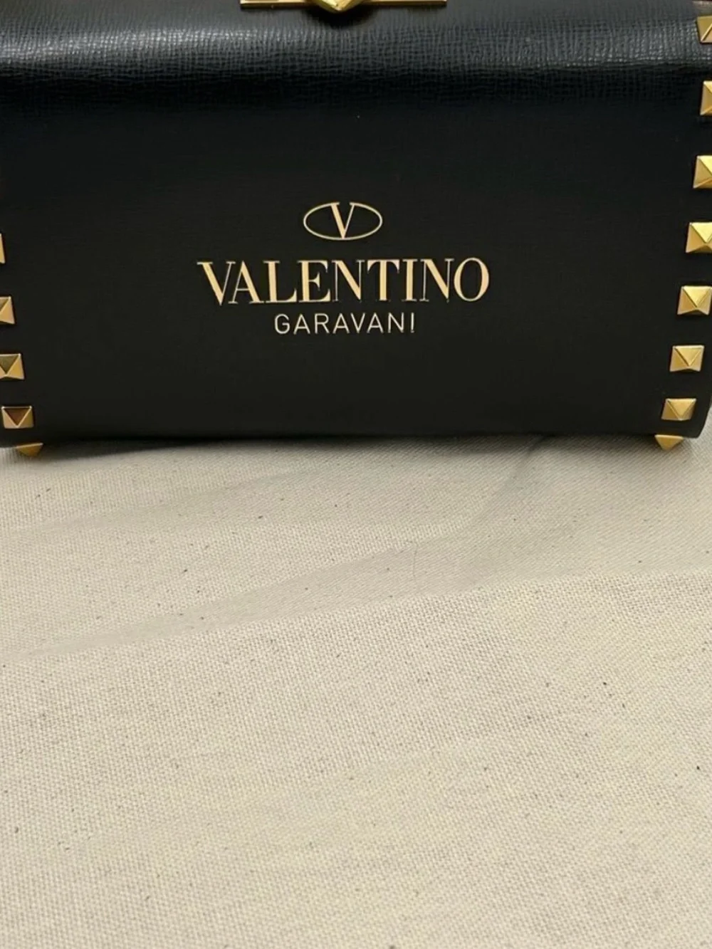 Women’s Valentino Garavani rock, stud, leather shoulder bag made in Italy
